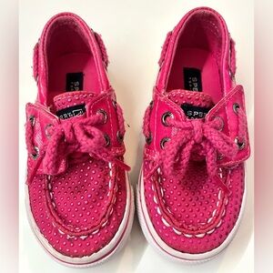 Sperry Top-Sider Kids Baby Pink Boat Velcro Shoes Size 6M